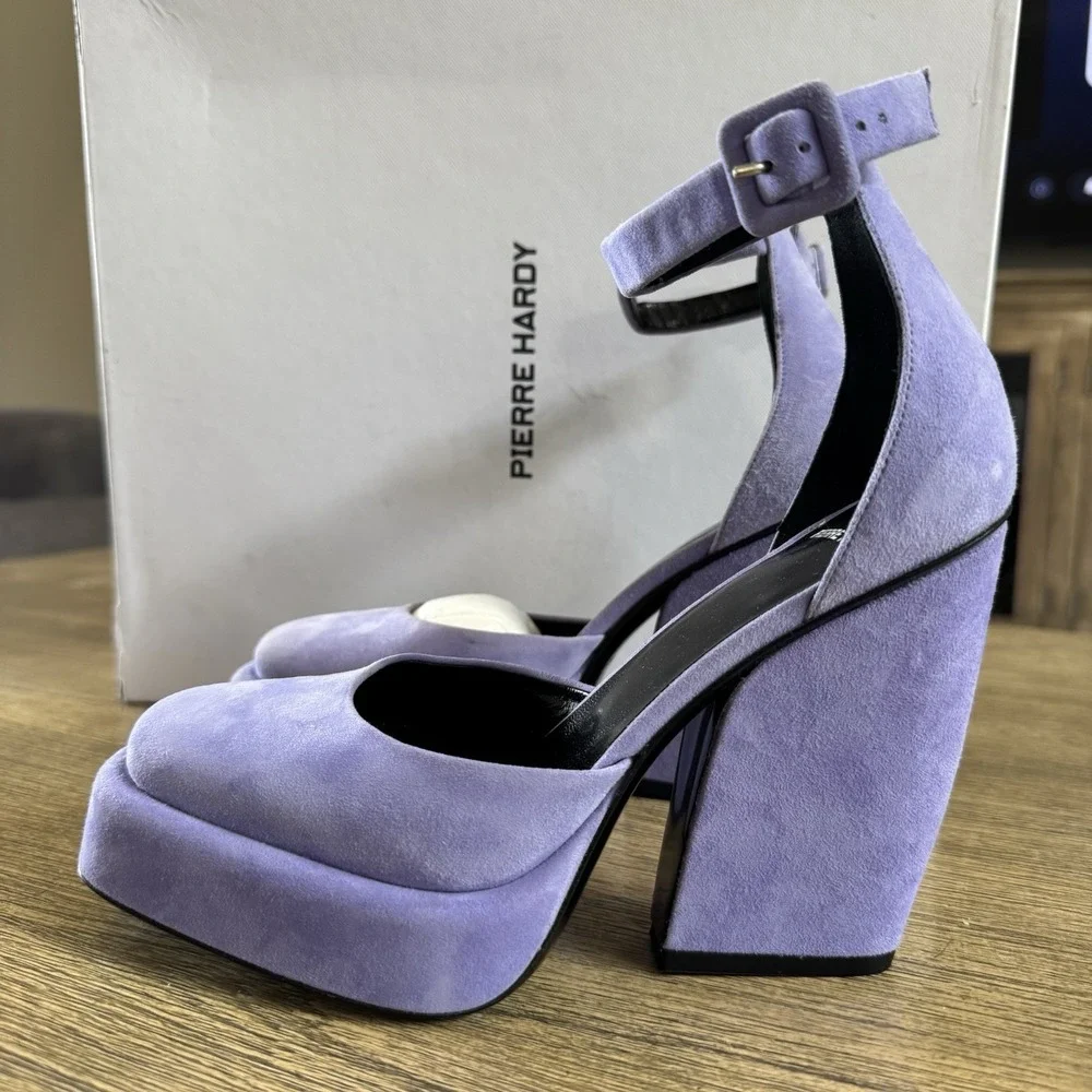 Pierre‎ Hardy Lavender Purple Suede Platform Pumps 6.5 US 120mm